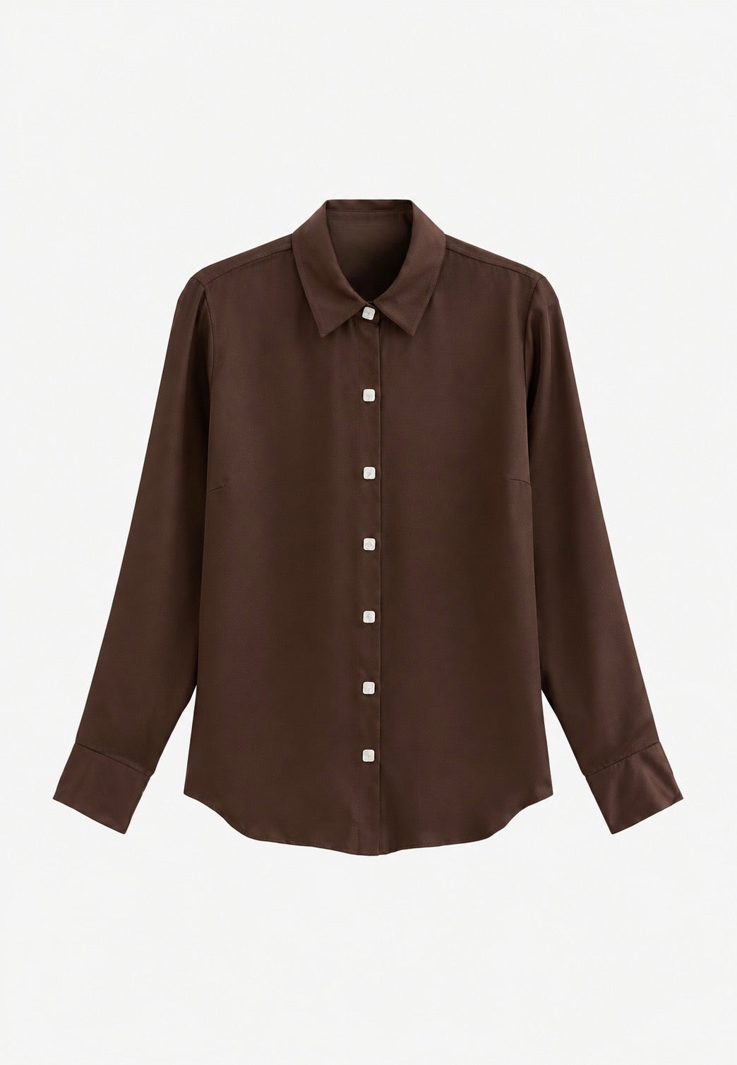 Camisa saten chocolate