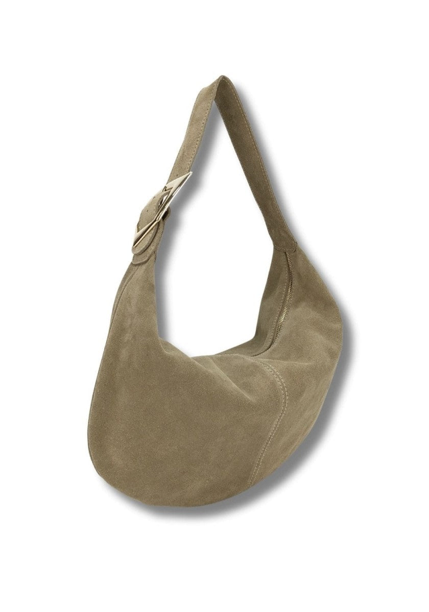 Bolso hobo piel serraje hebilla