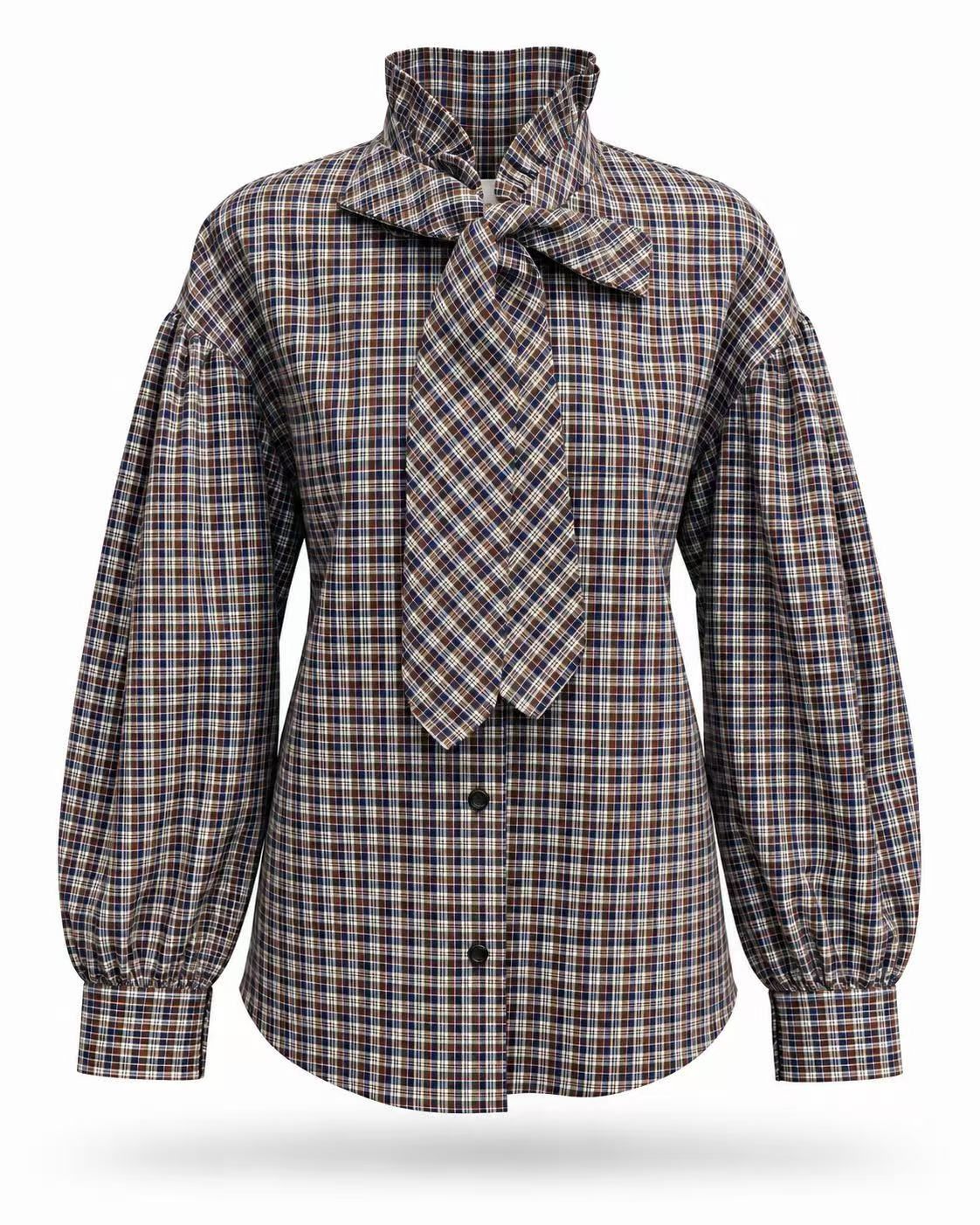 Camisa cuadros con lazada