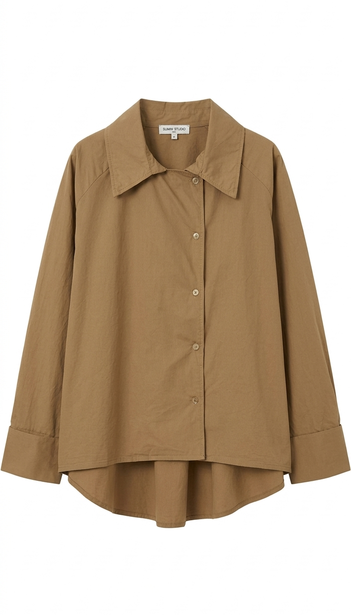 Camisa trench de algodón mujer