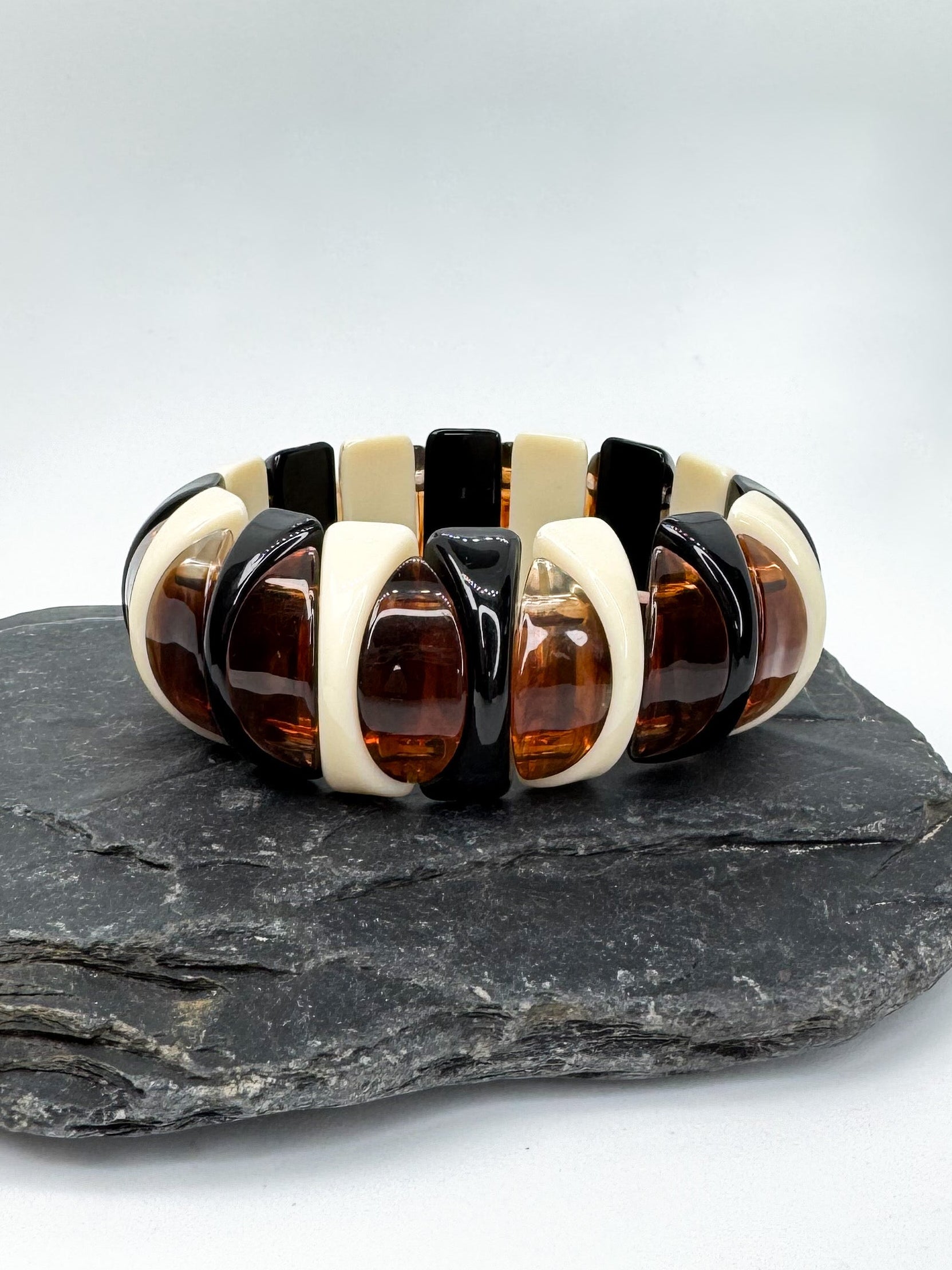 Pulsera TRENZADA elástica bicolor