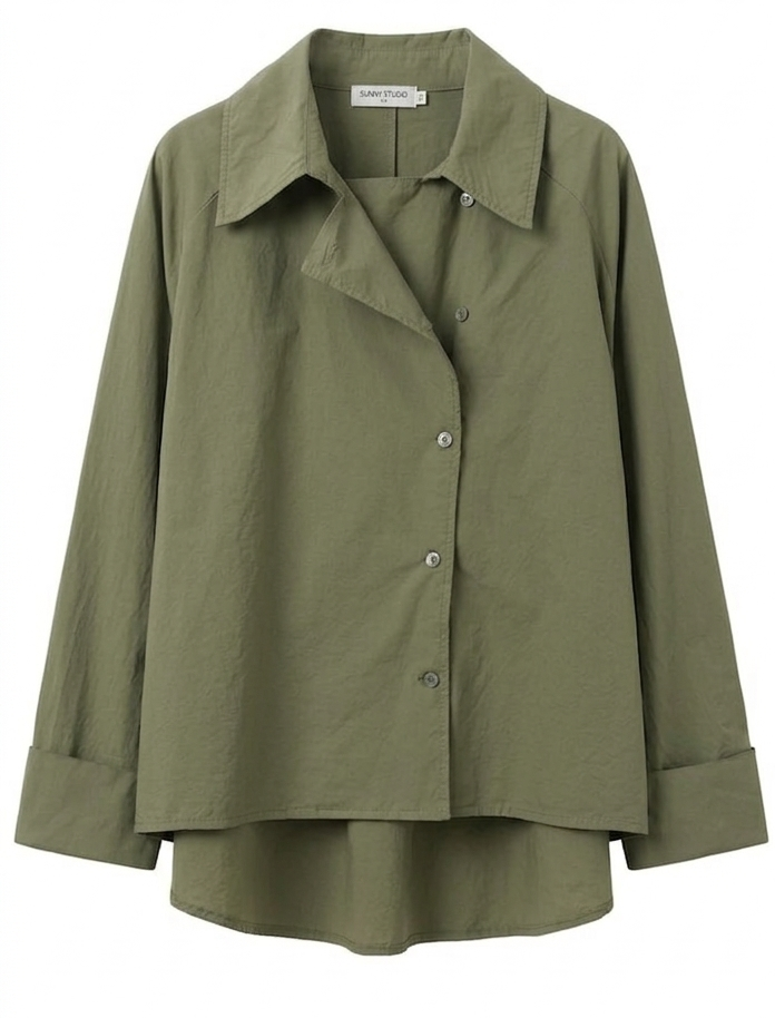 Camisa trench de algodón mujer