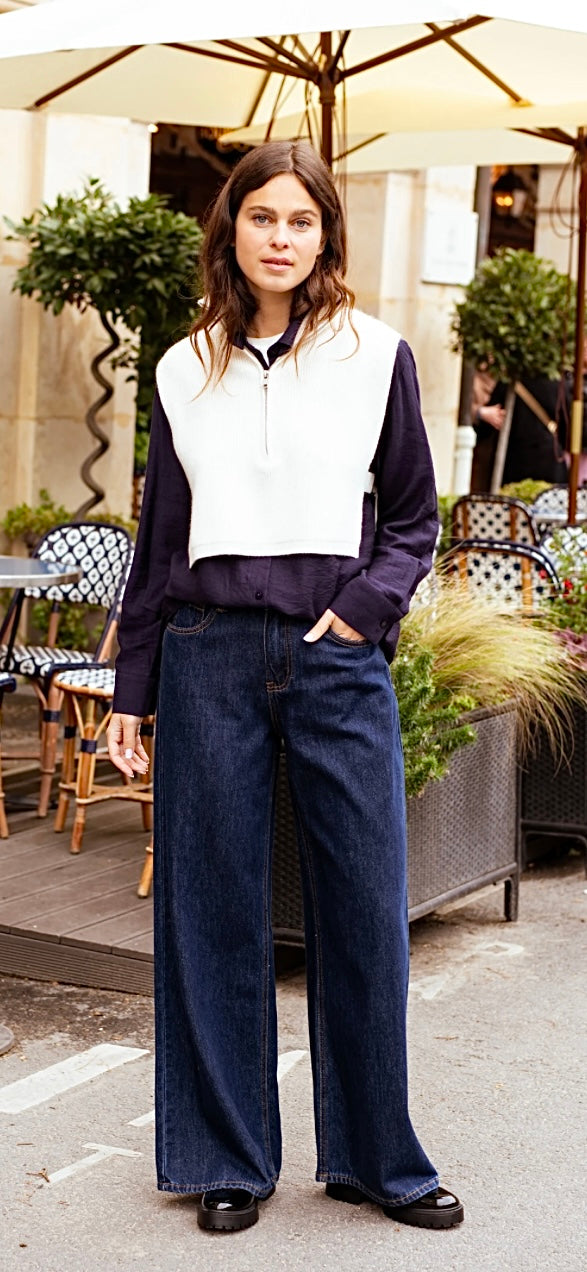 Cuello de punto con cremallera