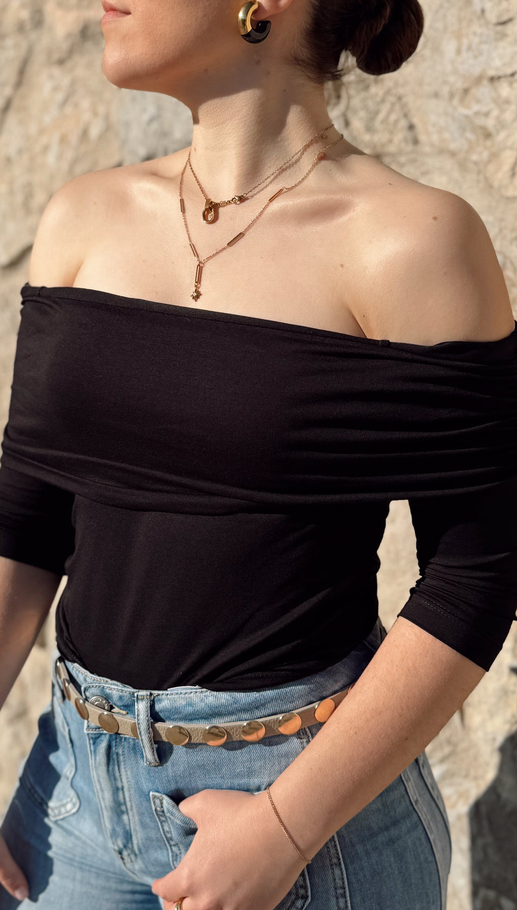 Top escote bardot mujer