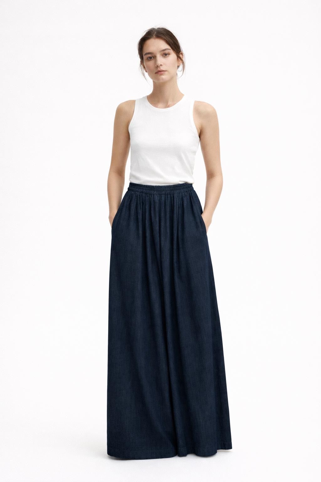 Pantalón culotte denim