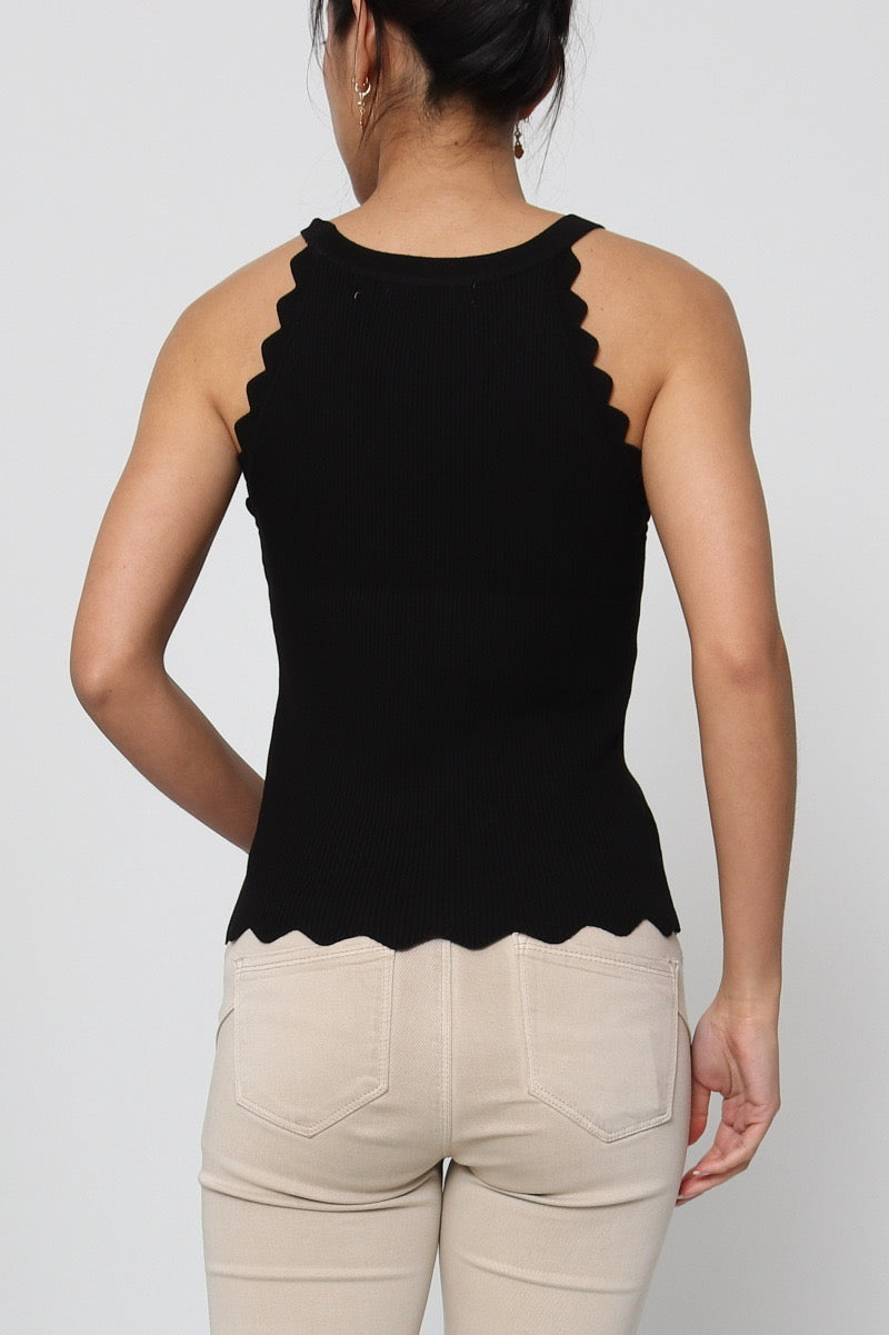 Tank top halter canalé mujer