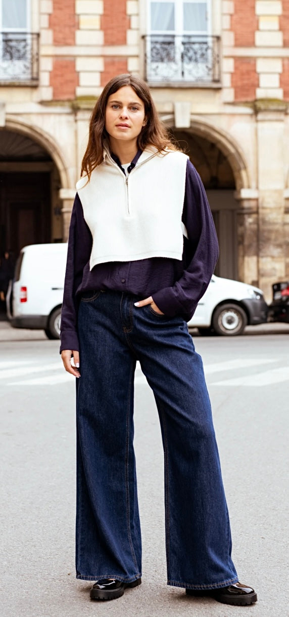 Cuello de punto con cremallera