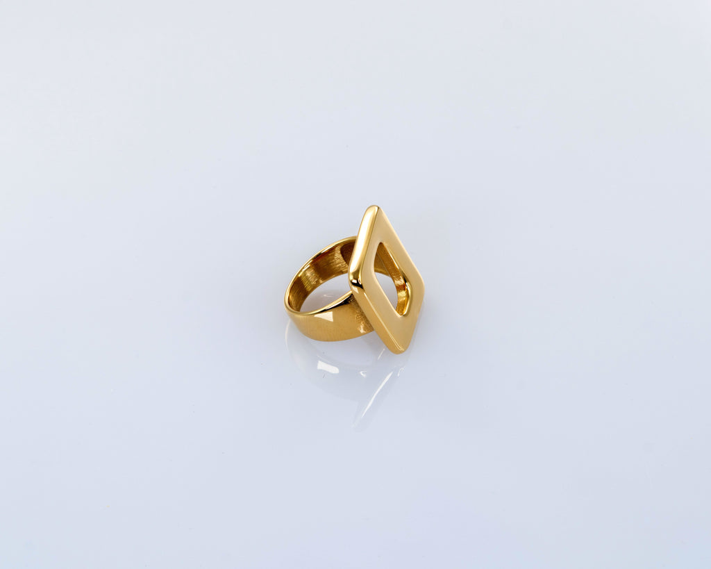 Anillo cuadrado acero inoxidable mujer