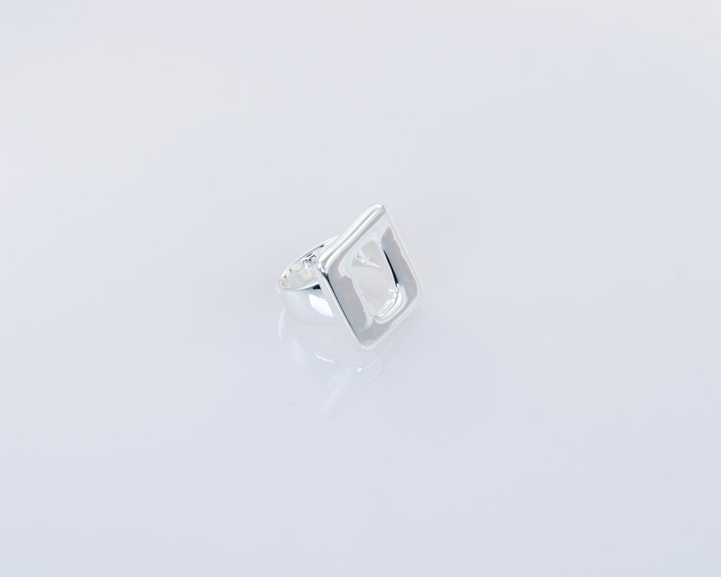 Anillo cuadrado acero inoxidable mujer