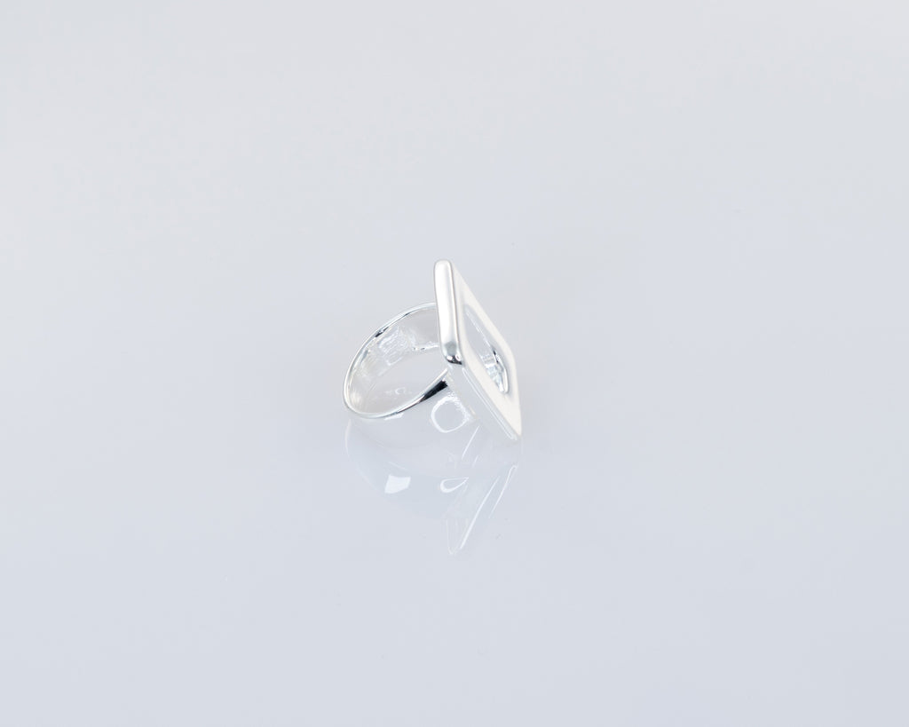 Anillo cuadrado acero inoxidable mujer