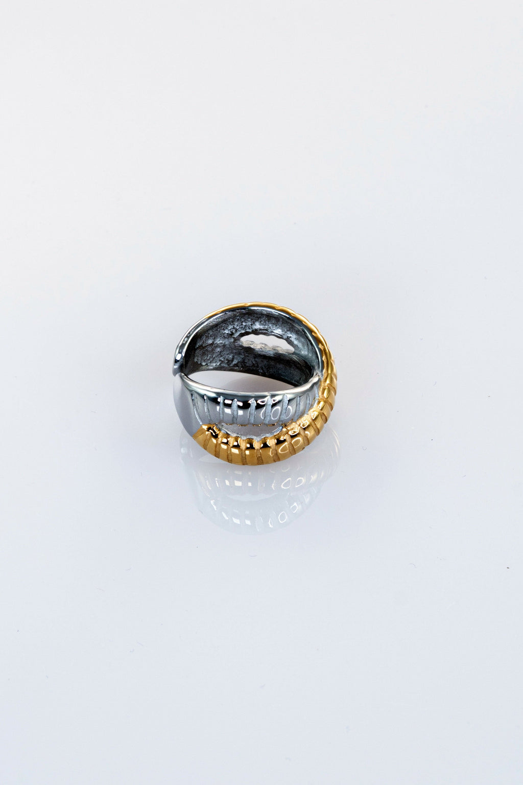 Anillo tubogas bicolor acero inoxidable mujer