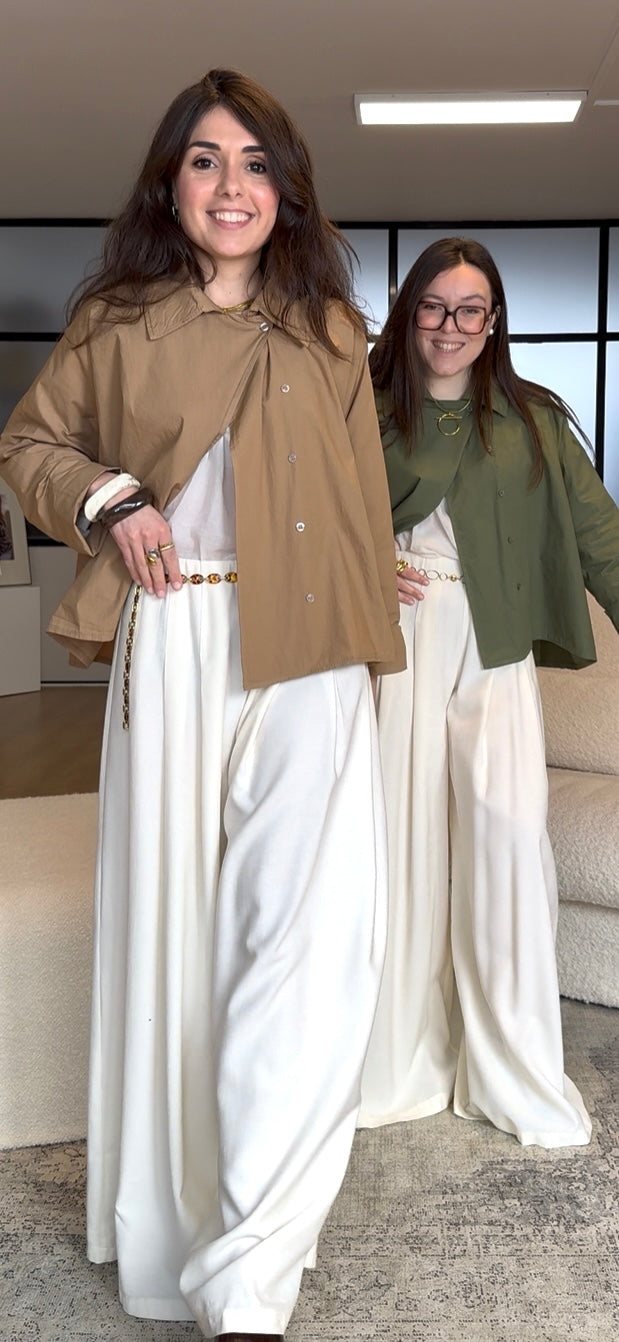 Camisa trench de algodón mujer