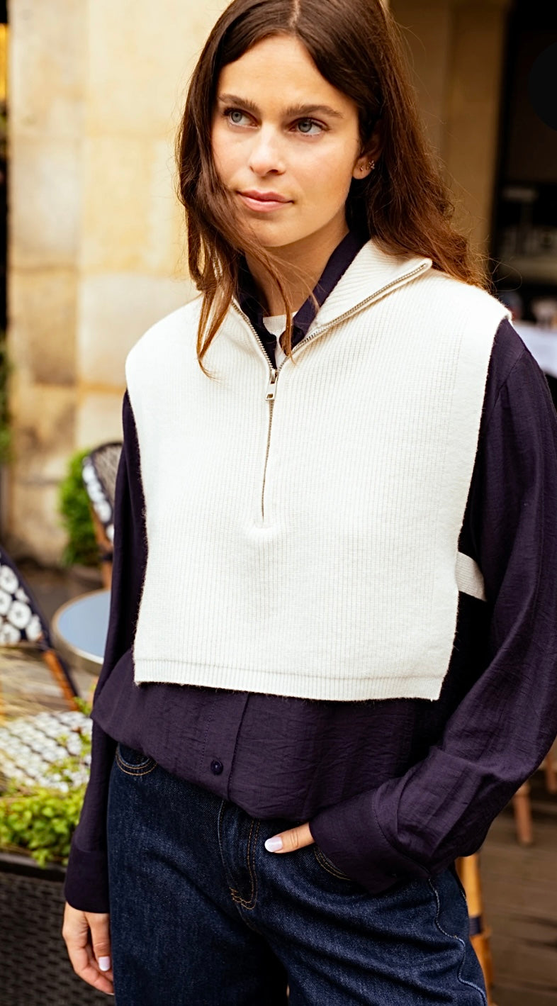 Cuello de punto con cremallera