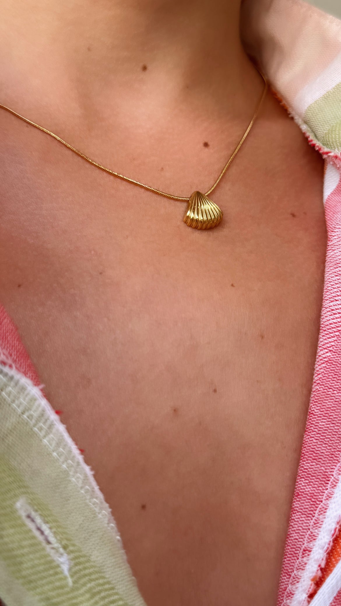 Collar concha acero oro 18k mujer