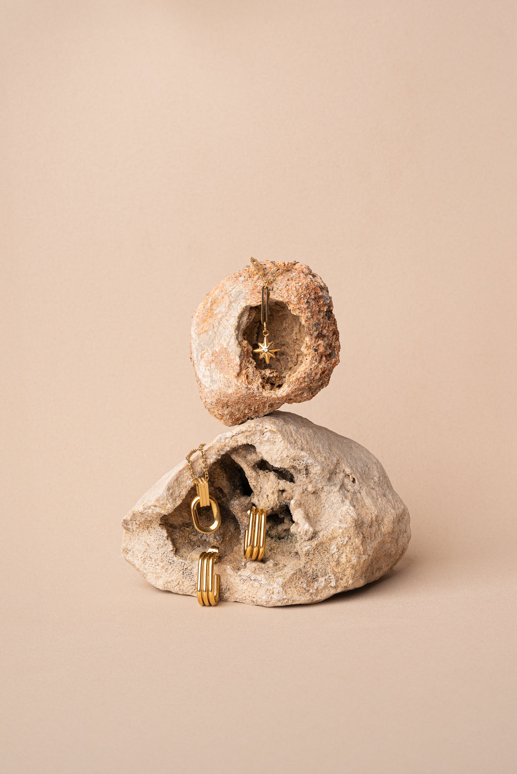 Collar eslabón acero oro 18k mujer