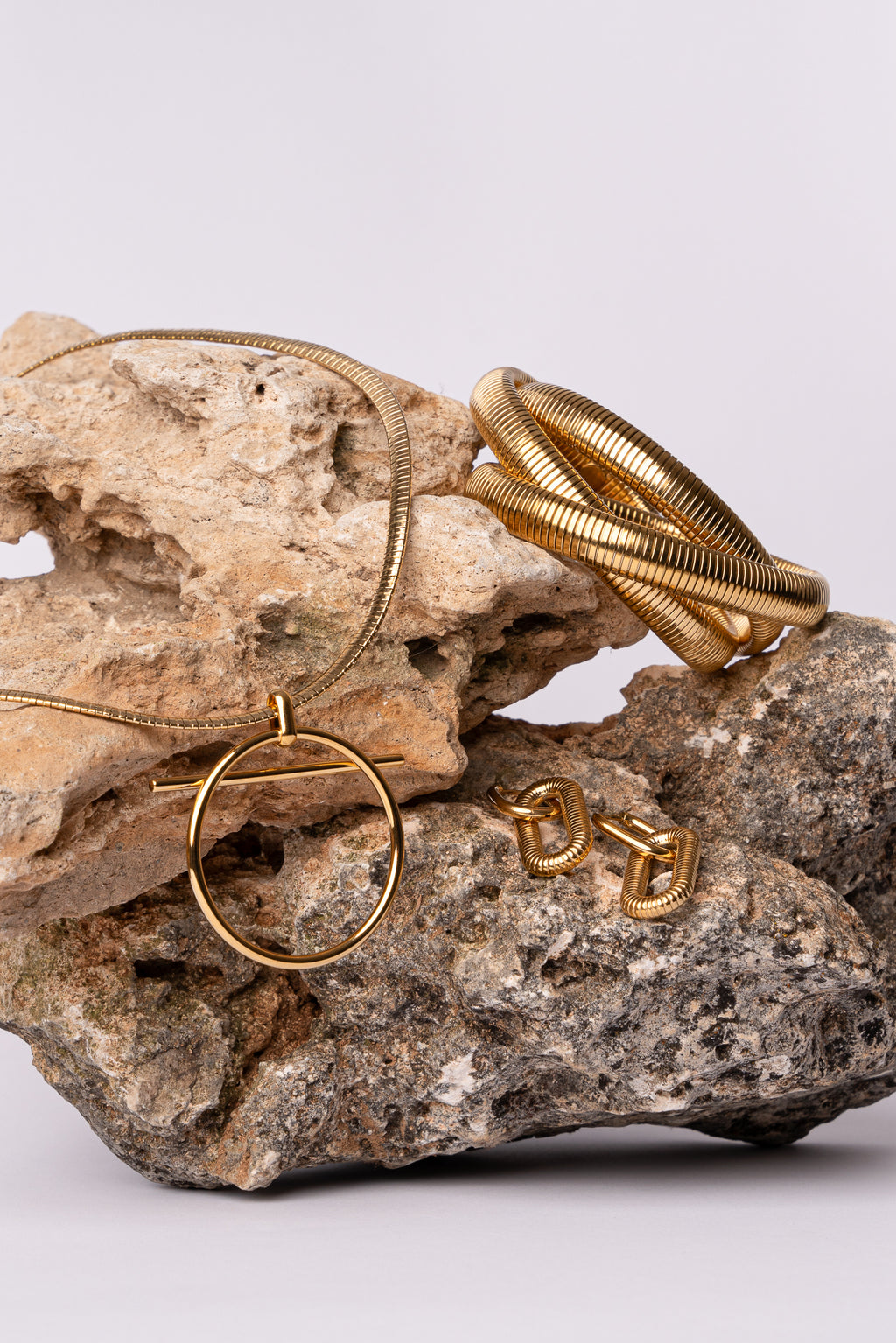 Pulsera tubogas acero oro 18k mujer