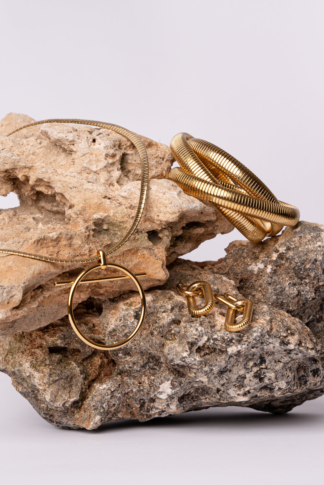 Pulsera tubogas acero oro 18k mujer