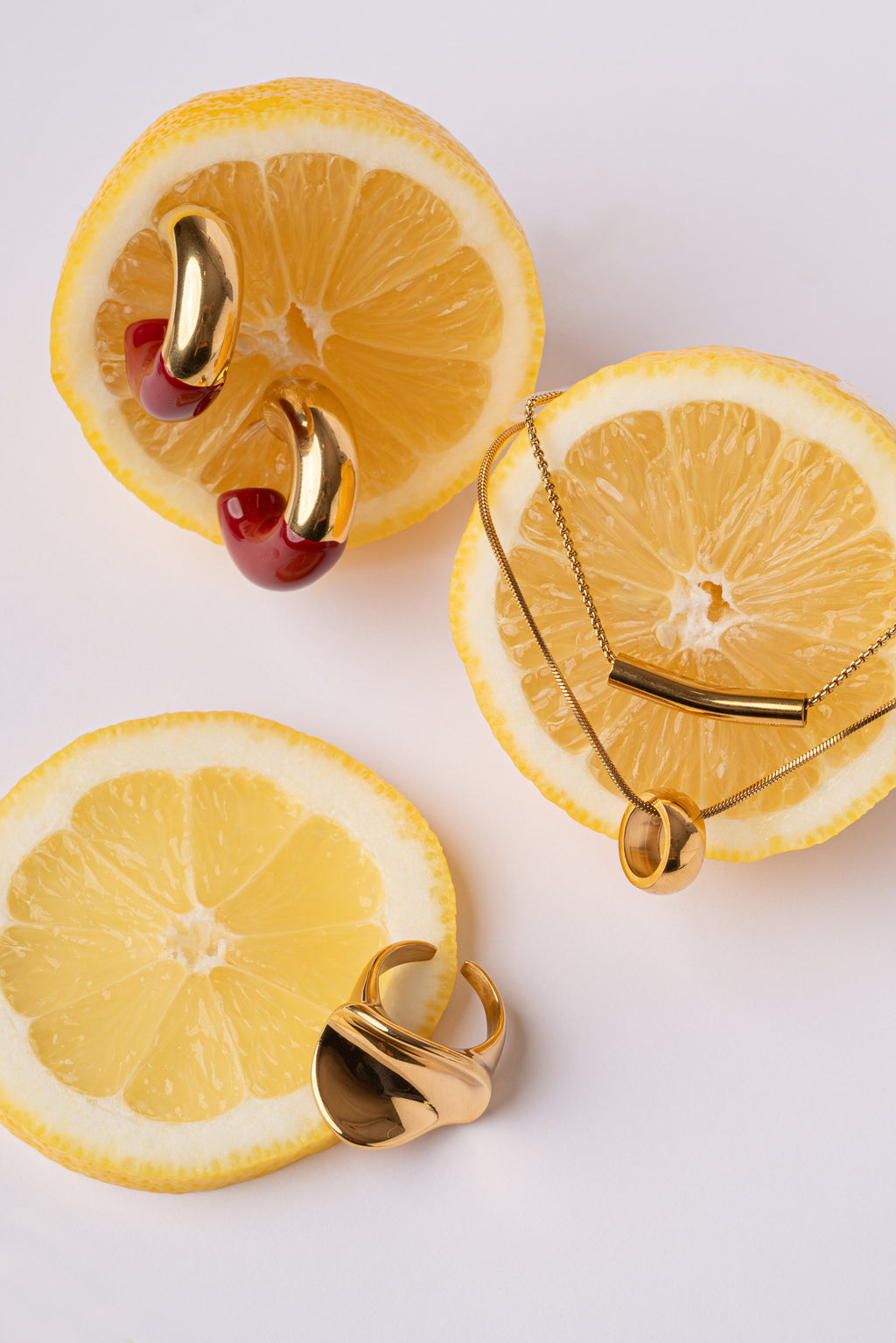 Anillo pieza irregular acero oro 18k mujer