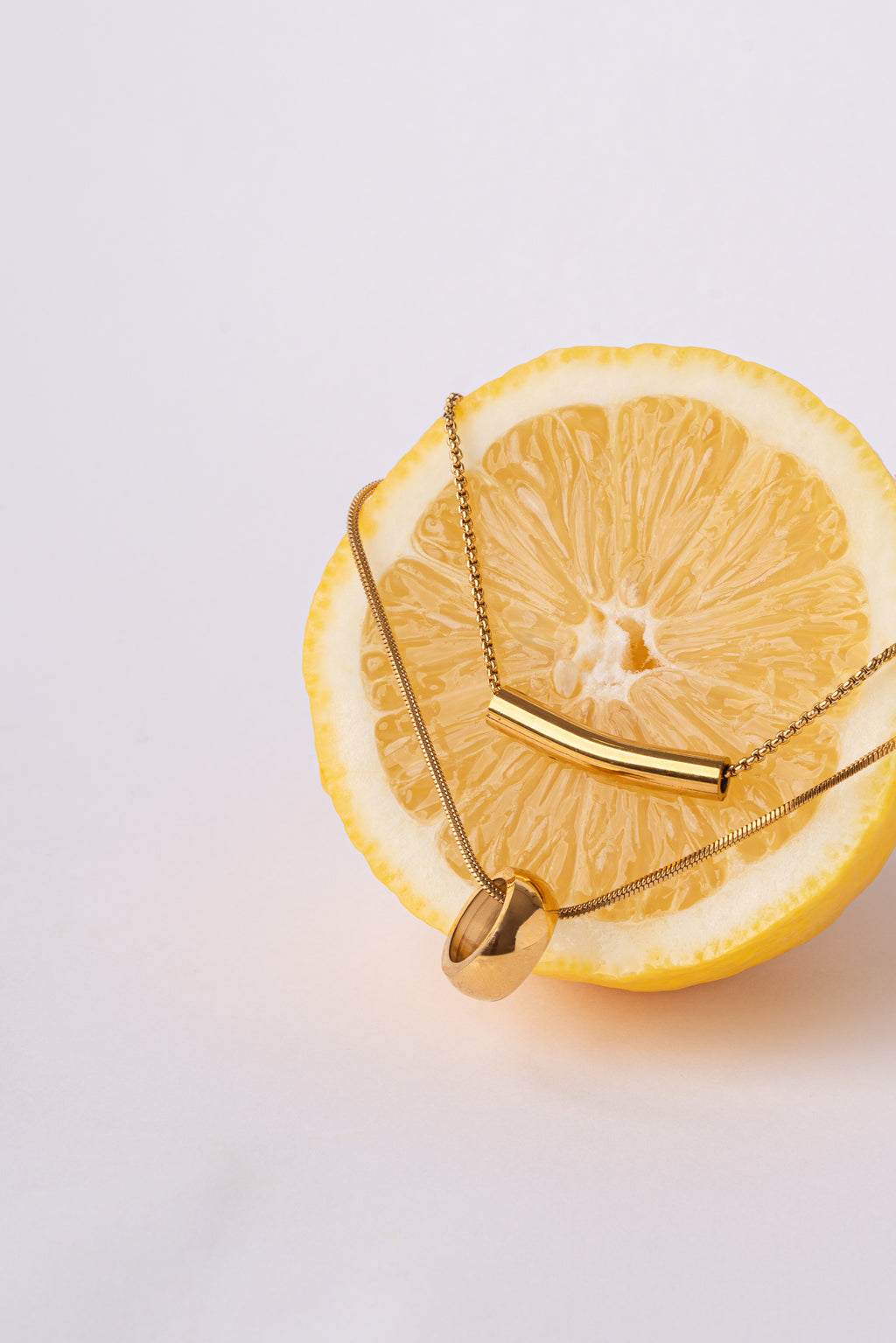 Collar doble pieza acero oro 18k mujer