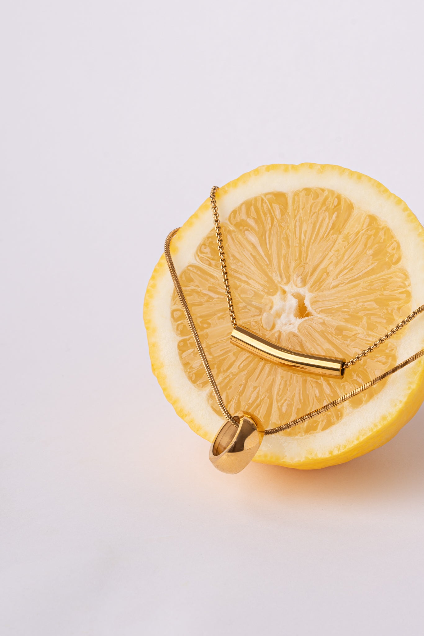 Collar doble pieza acero oro 18k mujer