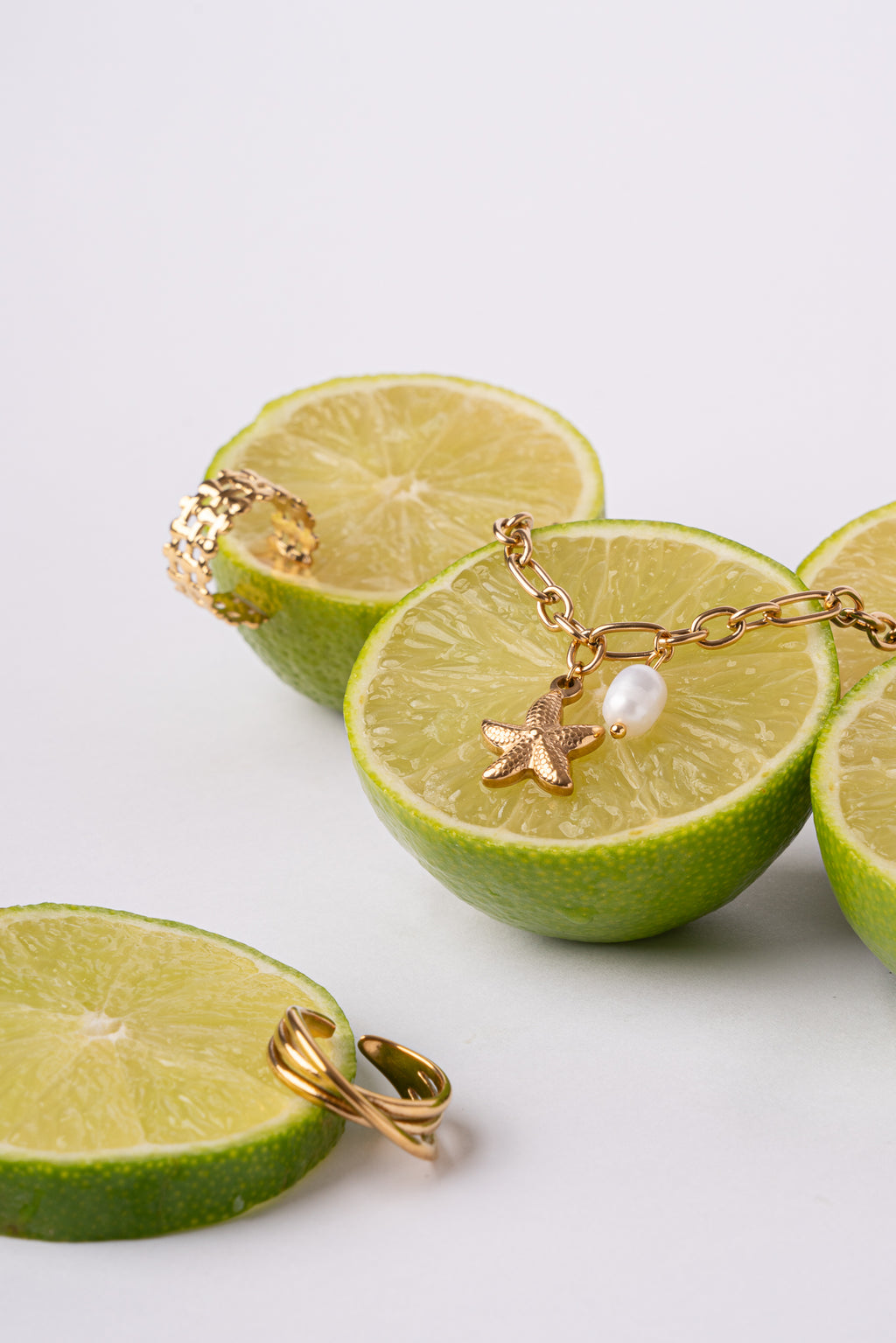 Collar estrella de mar acero oro 18k mujer