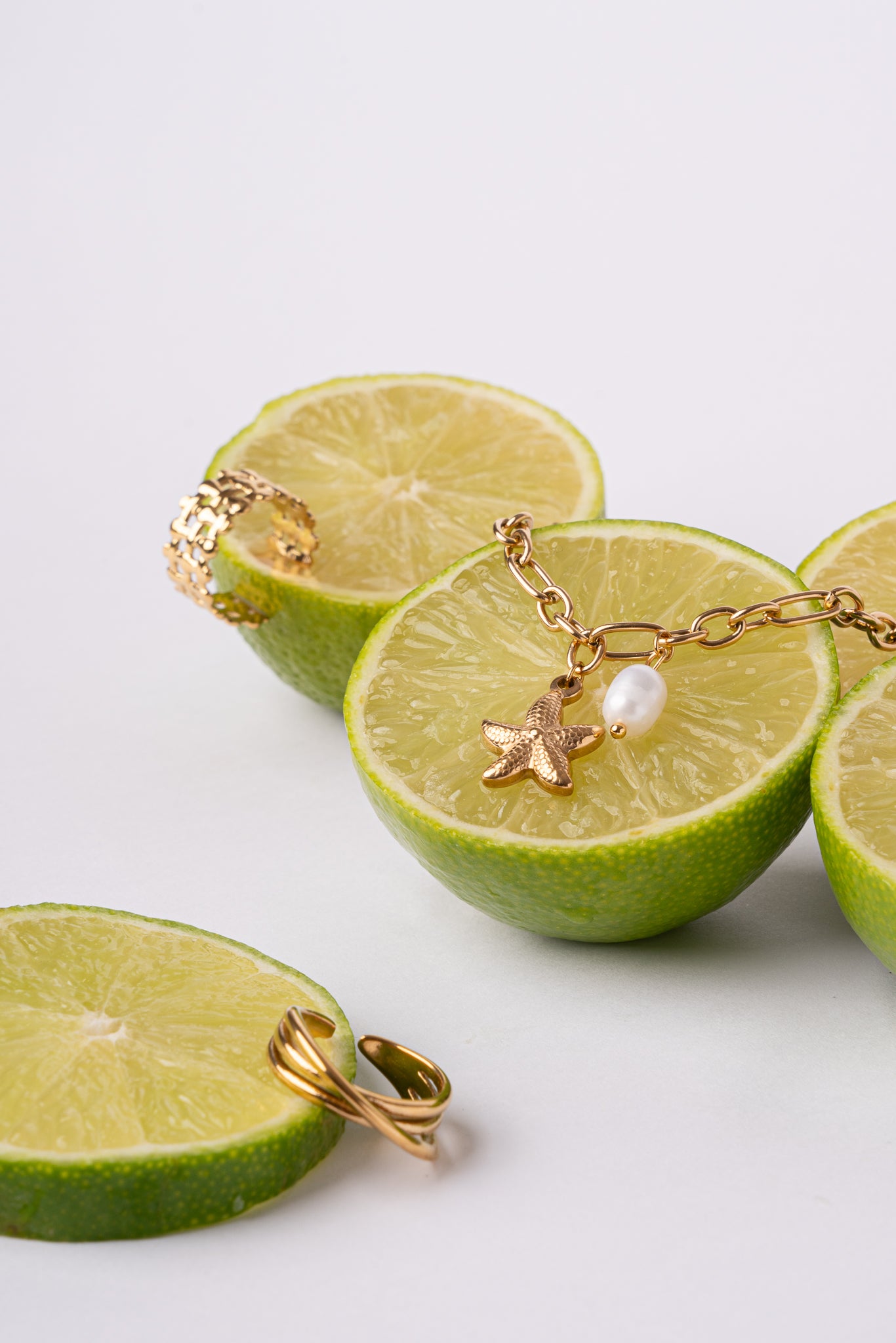 Collar estrella de mar acero oro 18k mujer