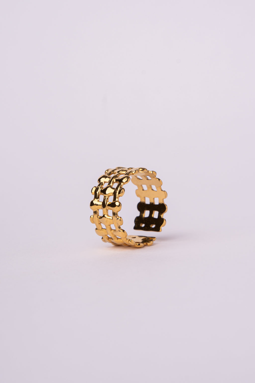 Anillo panther ajustable acero oro 18k mujer