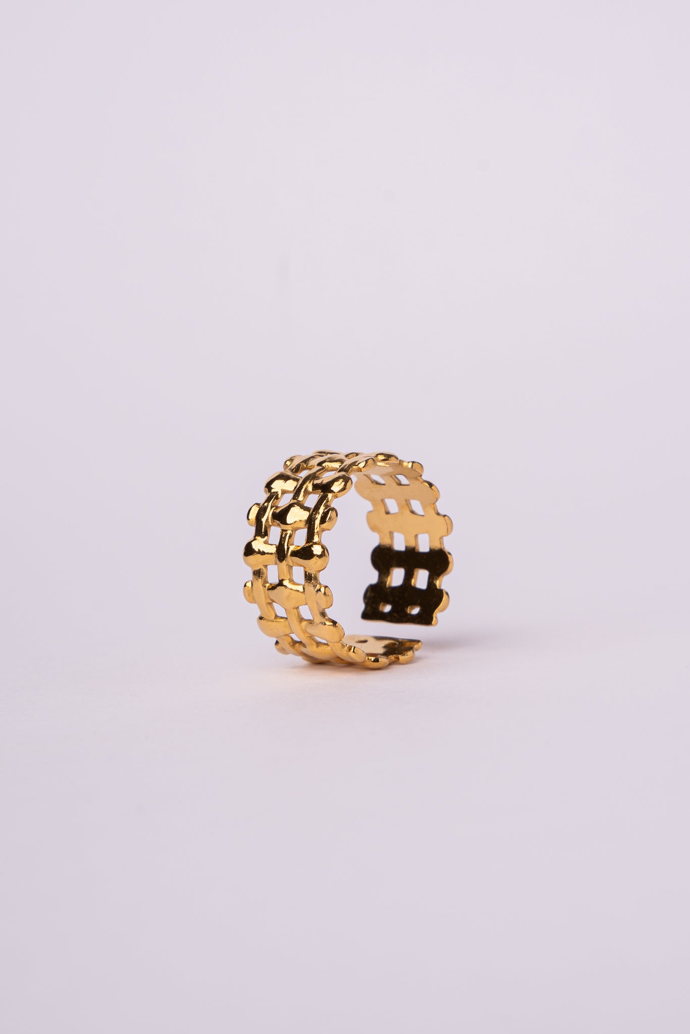 Anillo panther ajustable acero oro 18k mujer