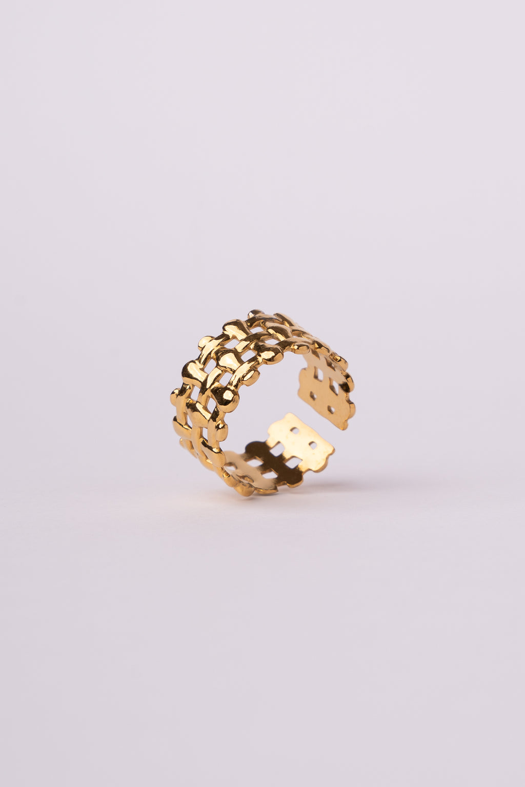 Anillo panther ajustable acero oro 18k mujer