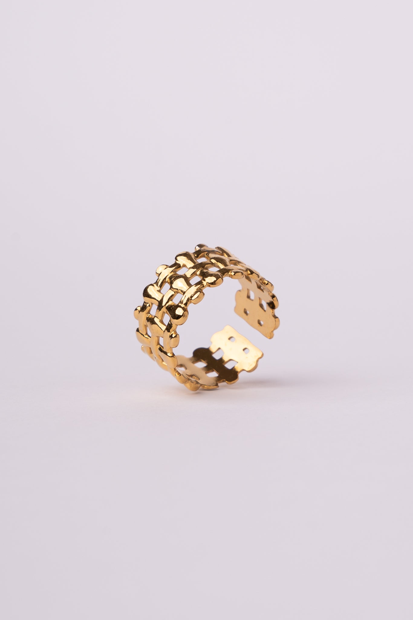 Anillo panther ajustable acero oro 18k mujer