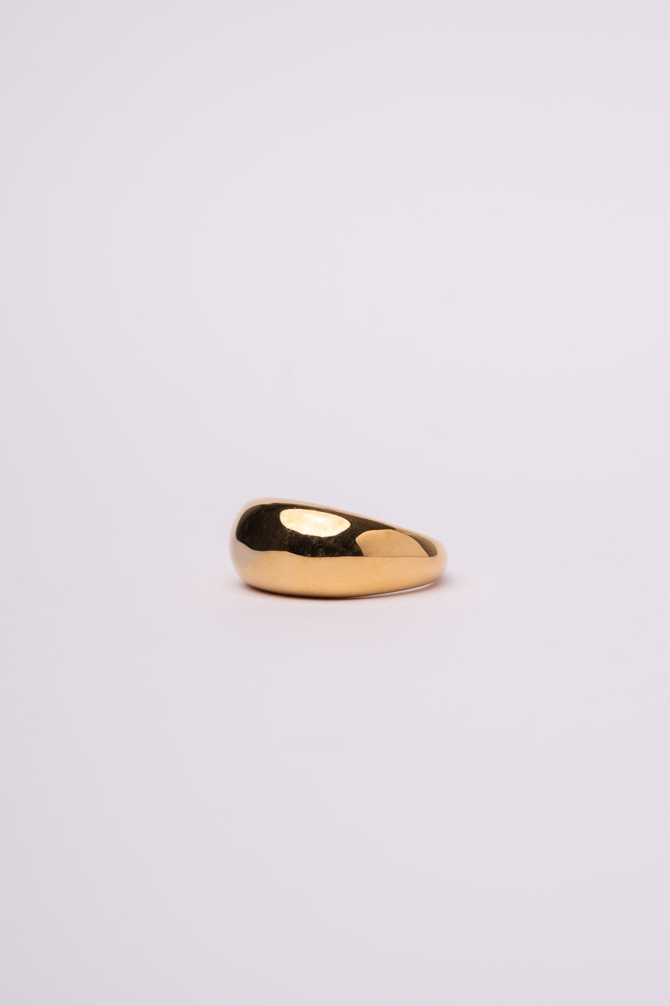 Anillo dome acero inoxidable dorado mujer