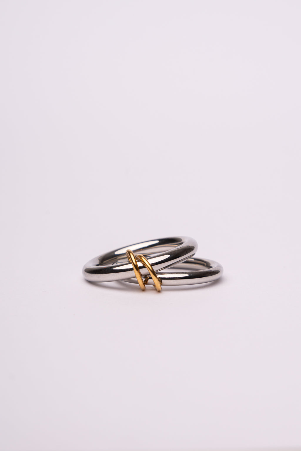 Anillo doble de acero inoxidable mujer