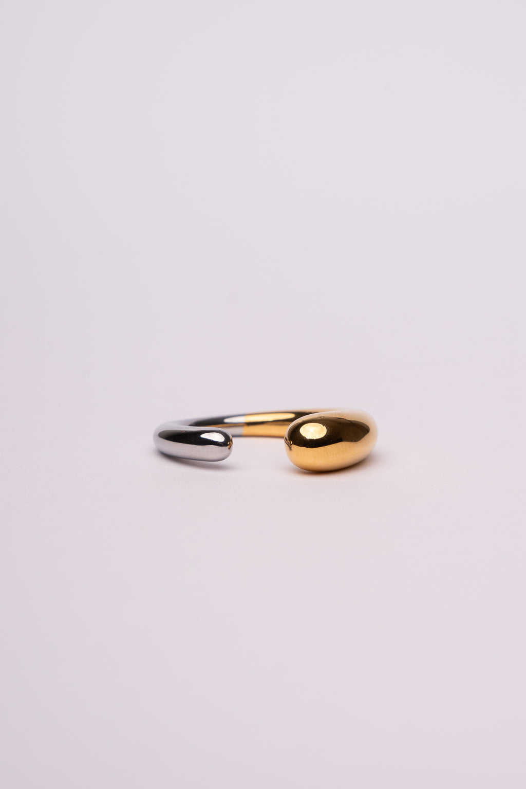 Anillo minimal open bicolor de acero inoxidable mujer