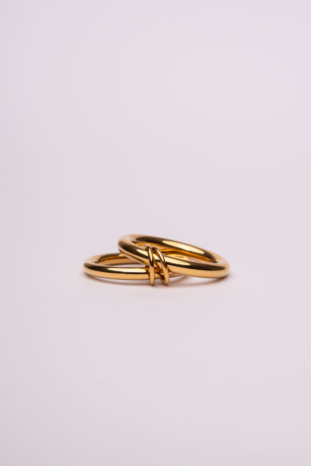 Anillo doble de acero inoxidable mujer