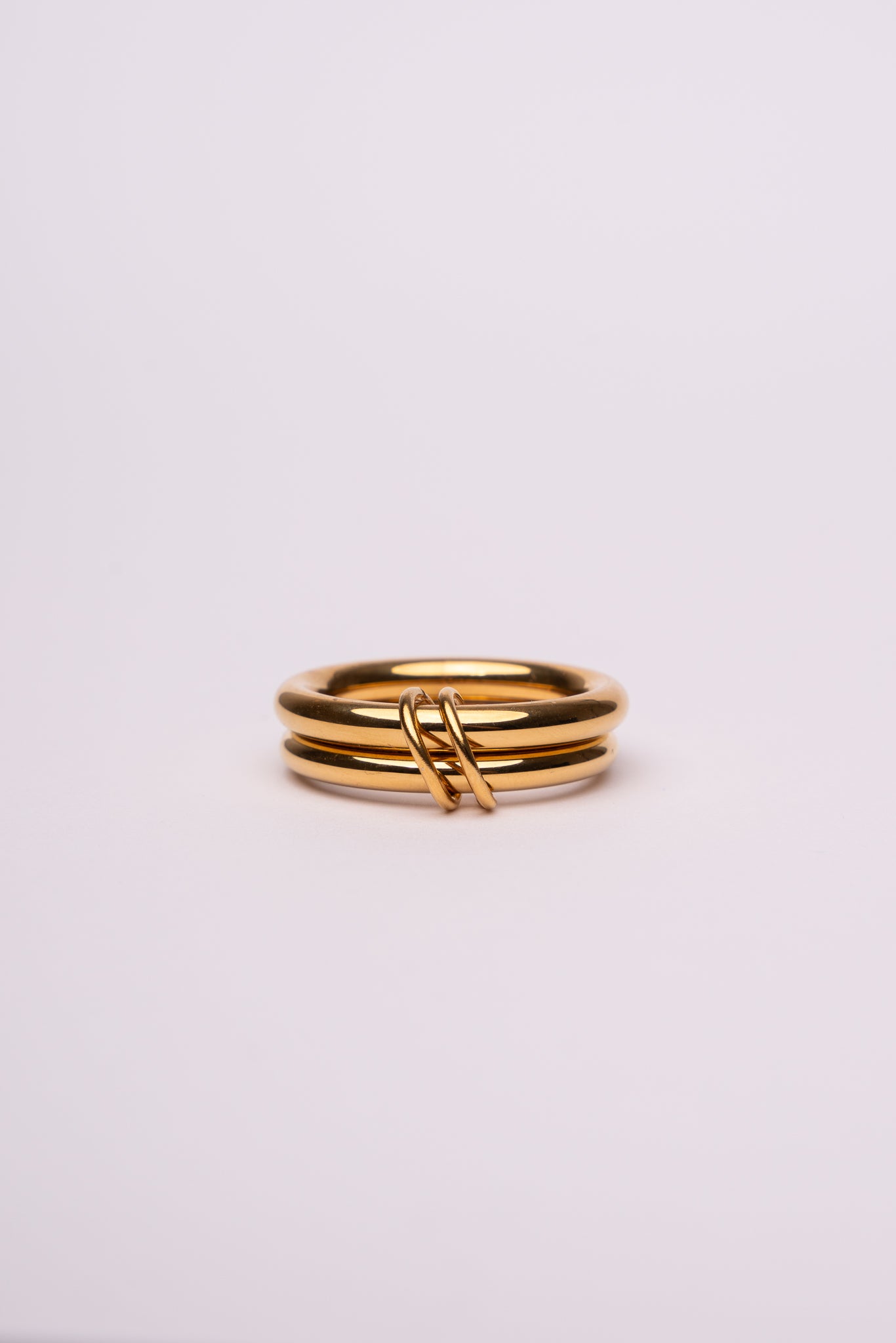 Anillo doble de acero inoxidable mujer