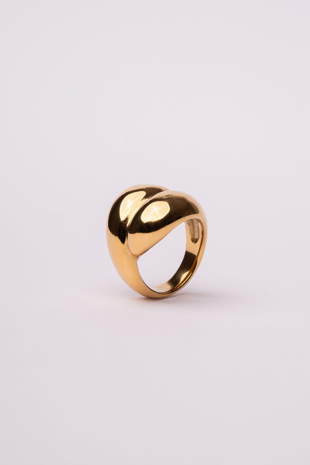 Anillo entrelazado dorado de acero mujer