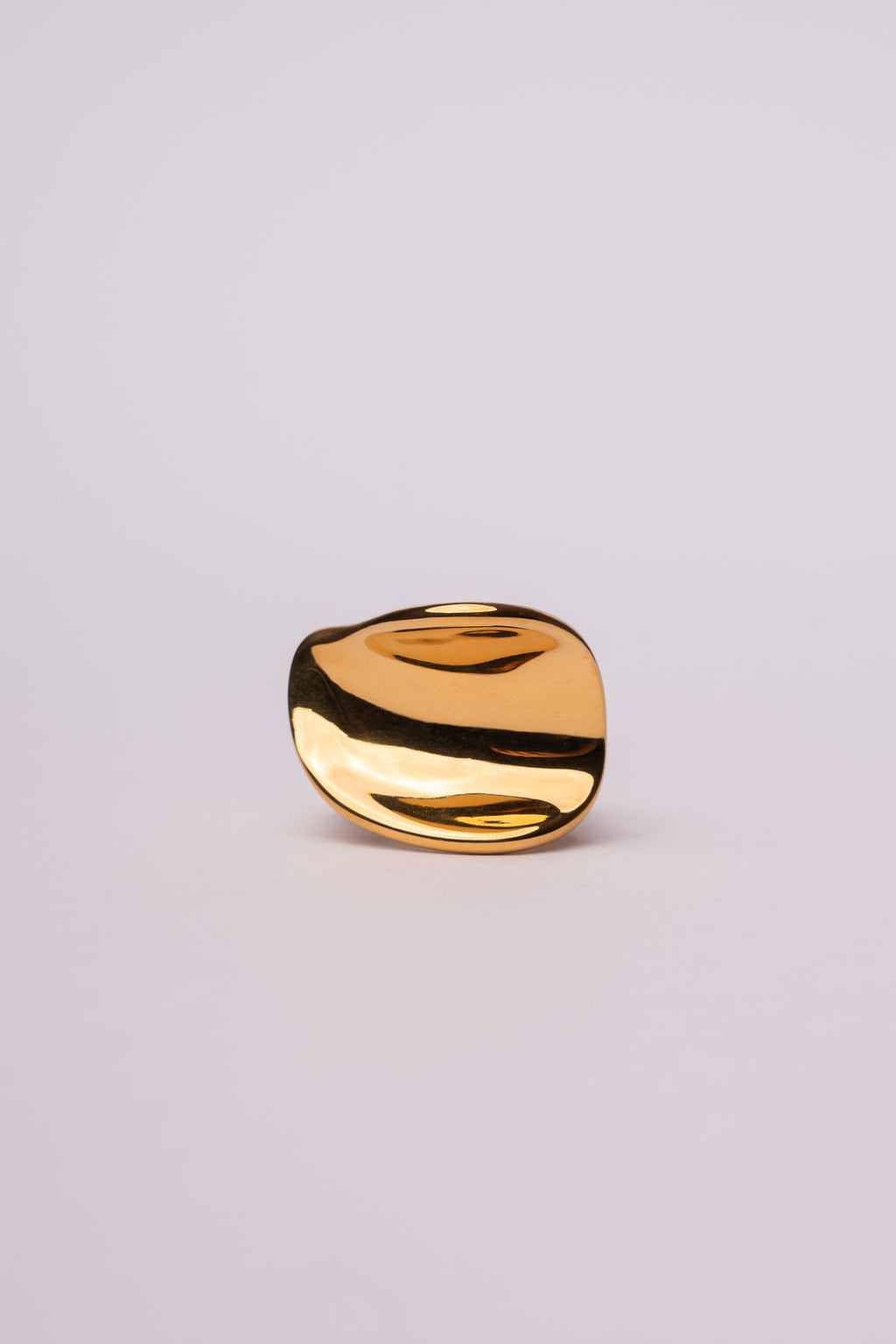 Anillo pieza irregular acero oro 18k mujer