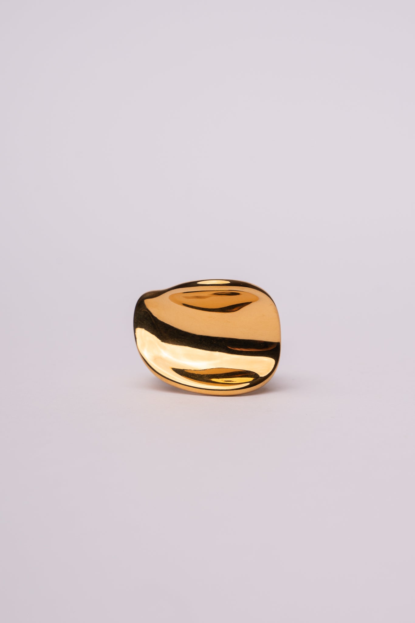 Anillo pieza irregular acero oro 18k mujer