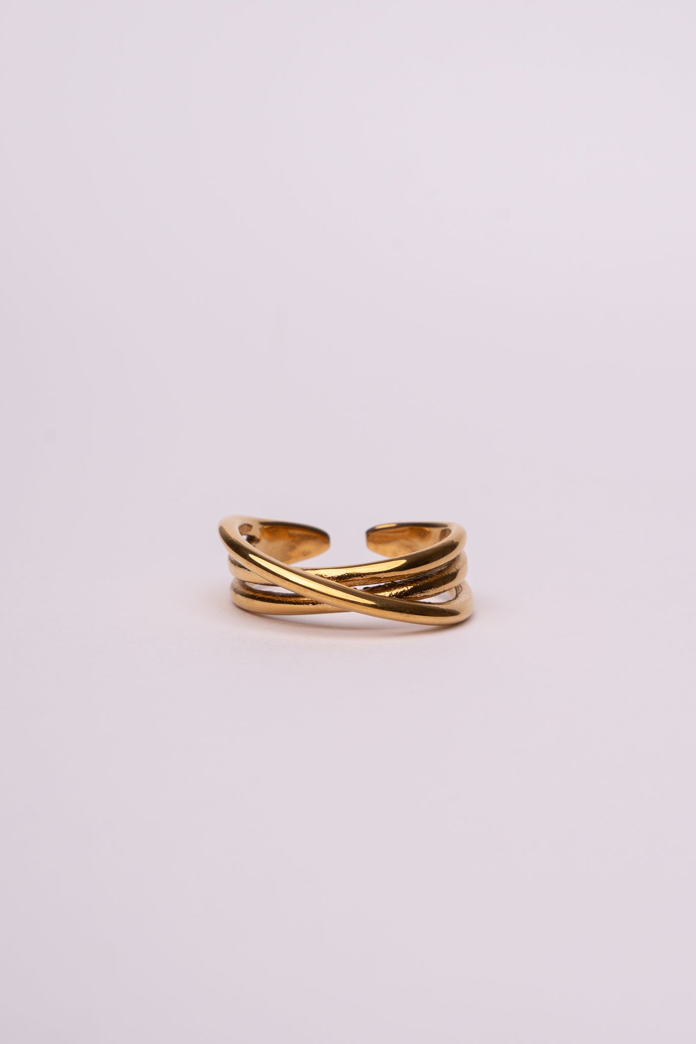 Anillo trinity acero oro 18k mujer