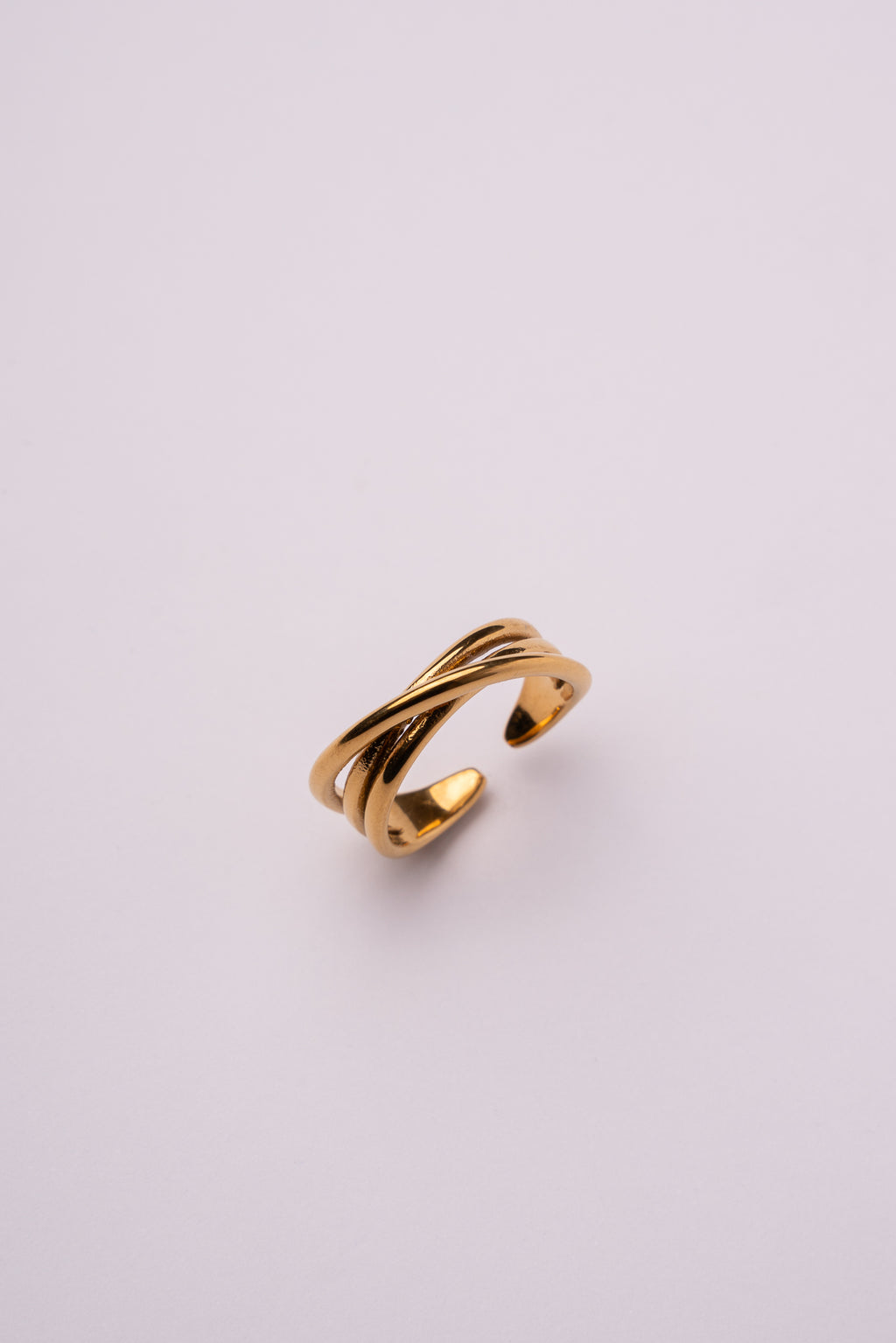 Anillo trinity acero oro 18k mujer