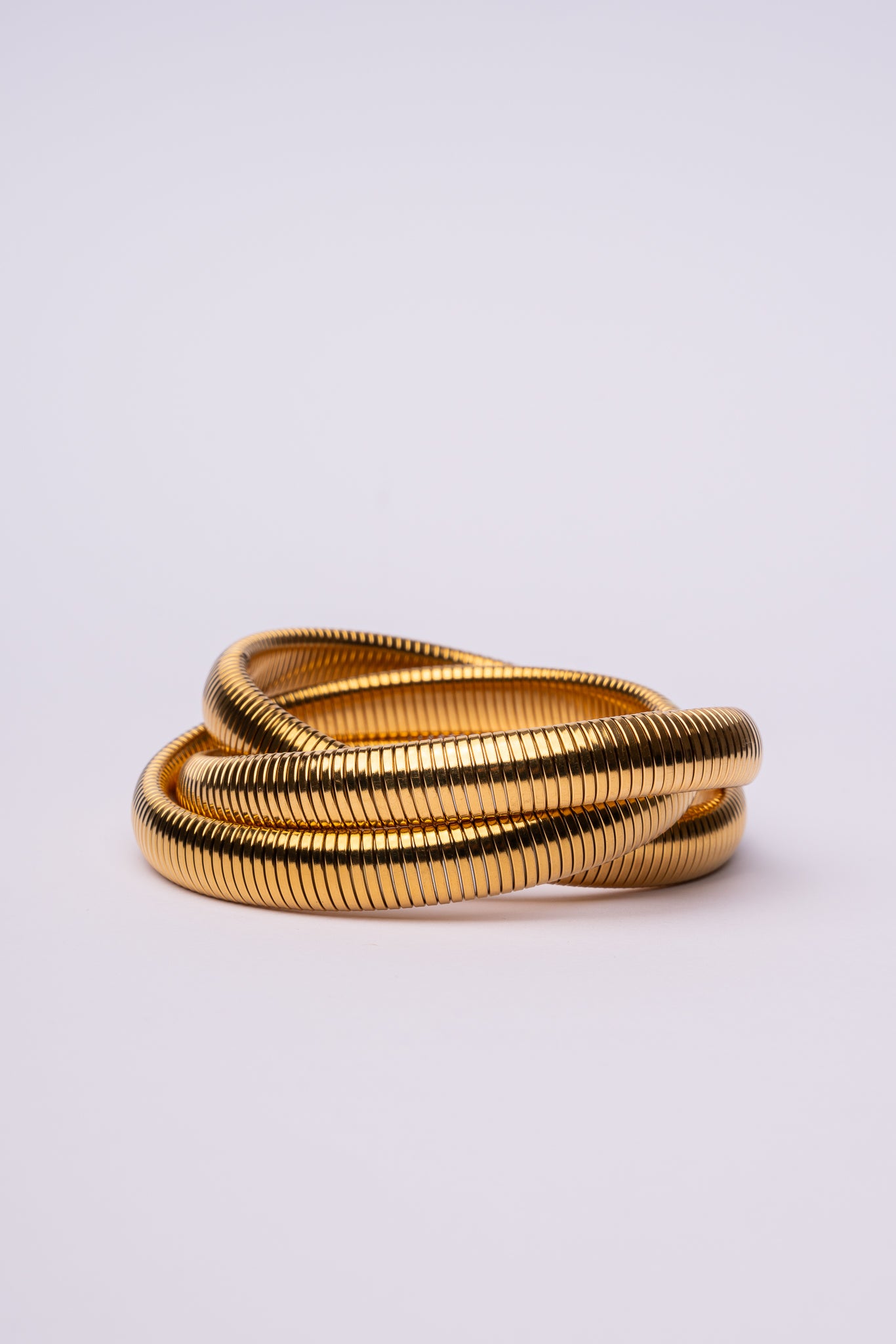 Pulsera tubogas acero oro 18k mujer