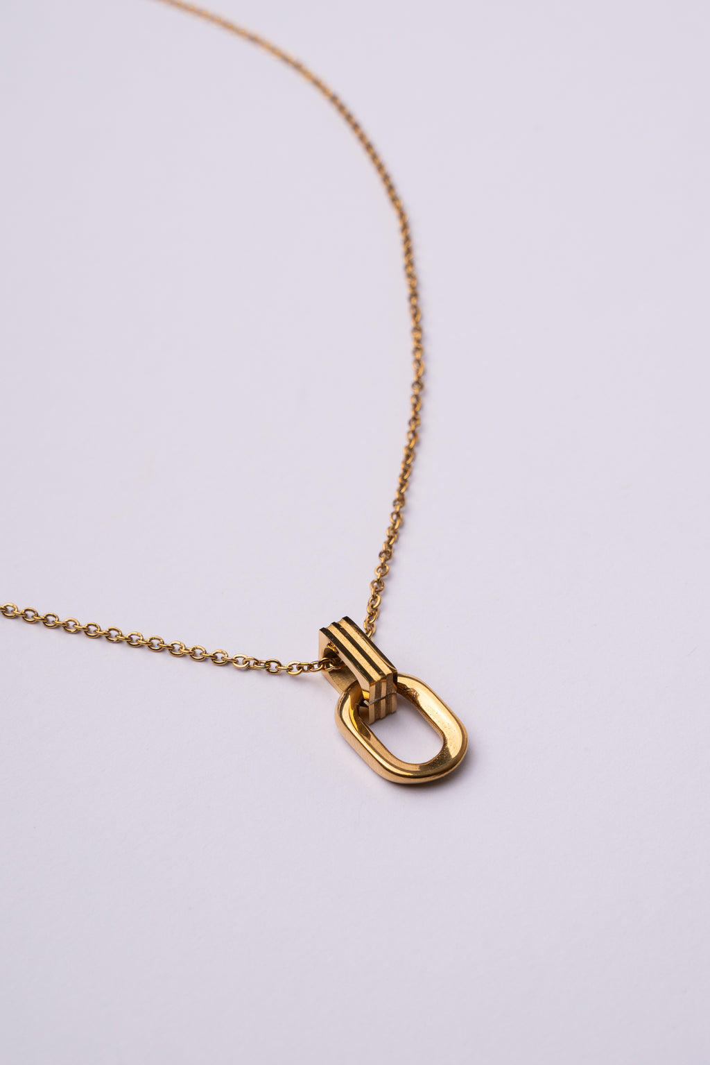 Collar eslabón acero oro 18k mujer