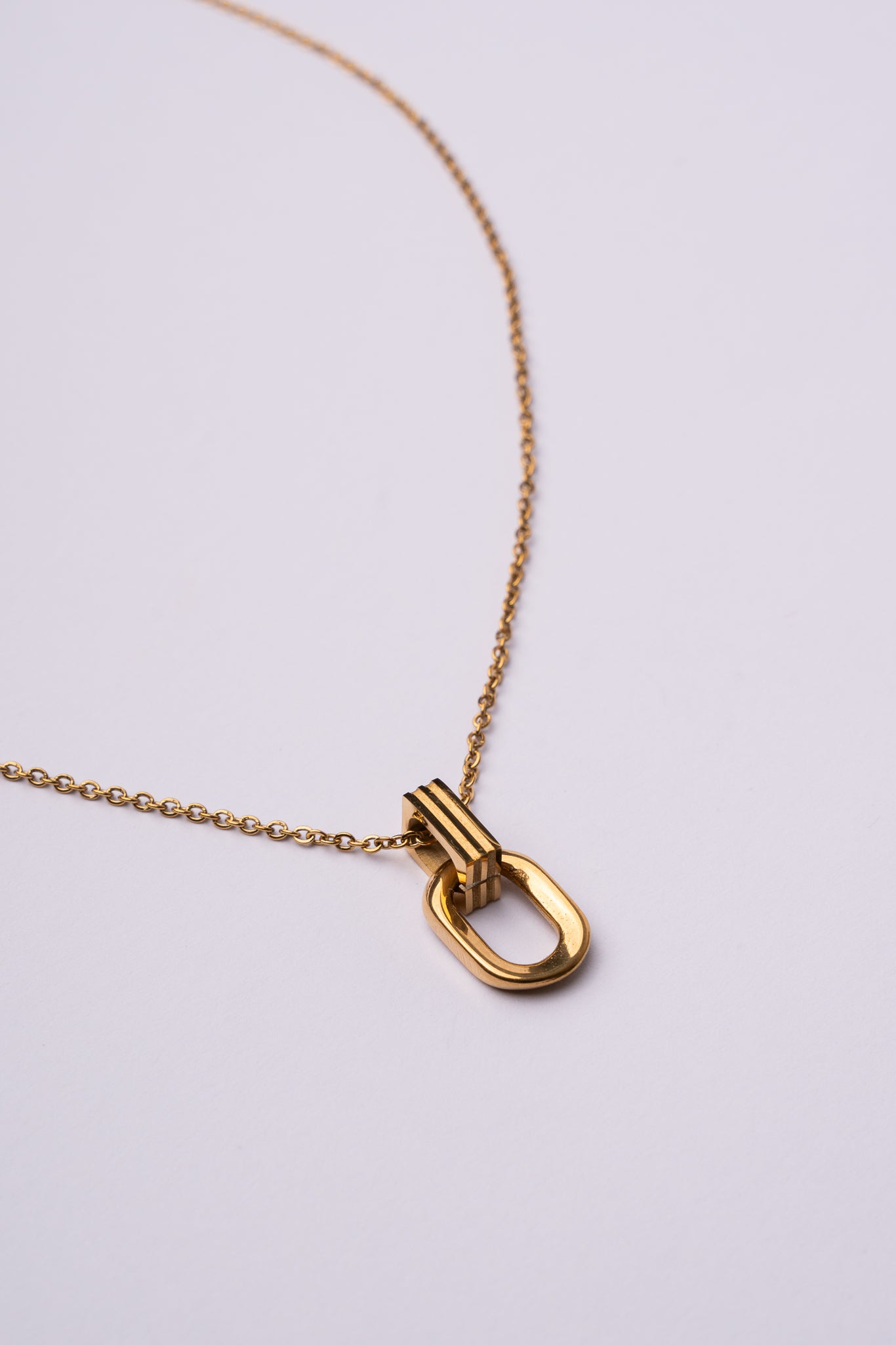 Collar eslabón acero oro 18k mujer