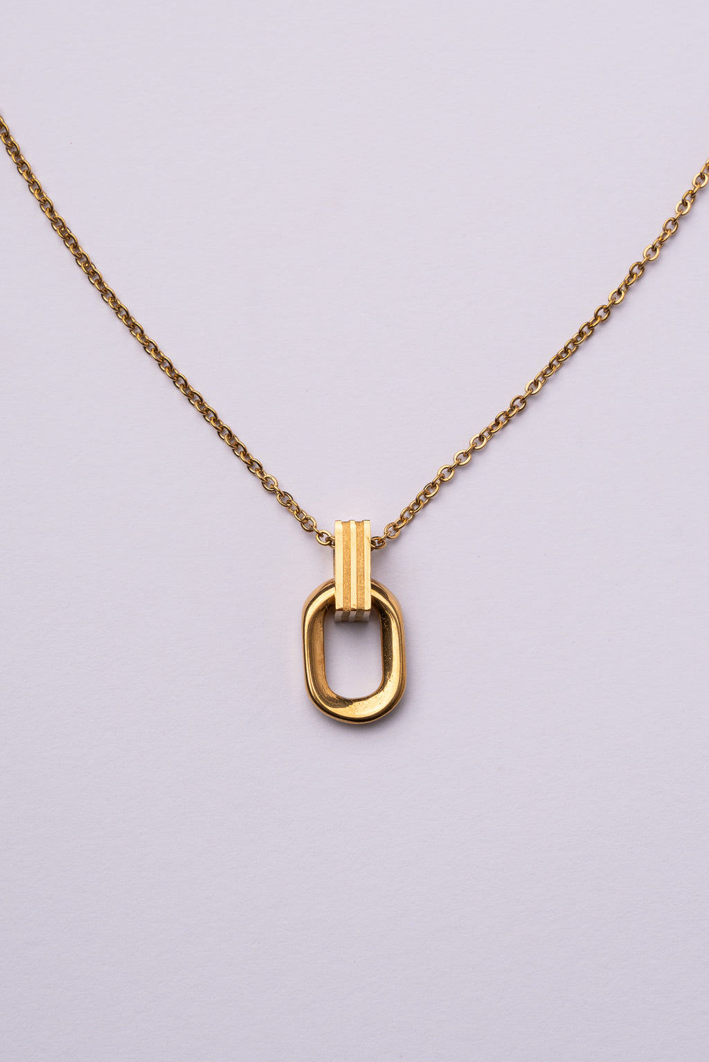 Collar eslabón acero oro 18k mujer