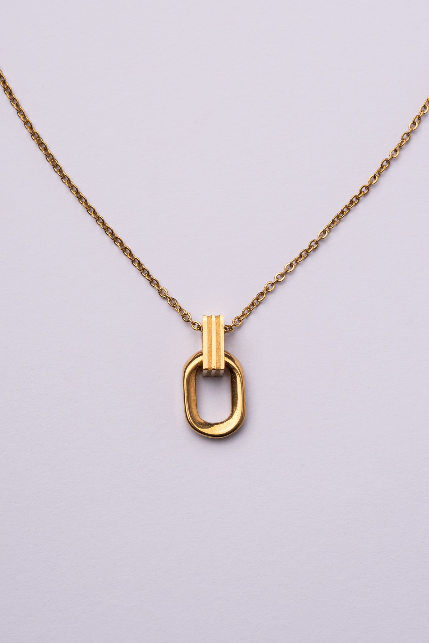 Collar eslabón acero oro 18k mujer