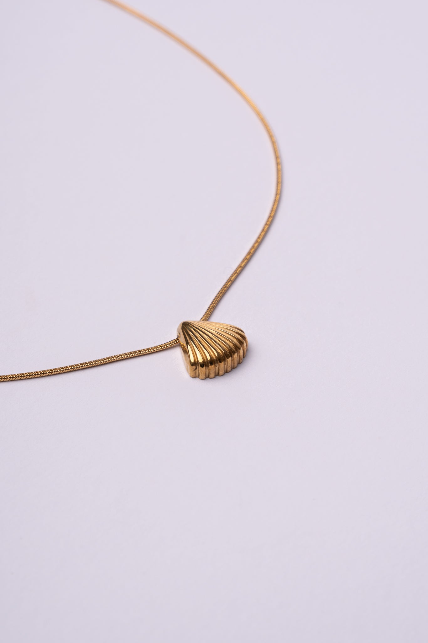 Collar concha acero oro 18k mujer