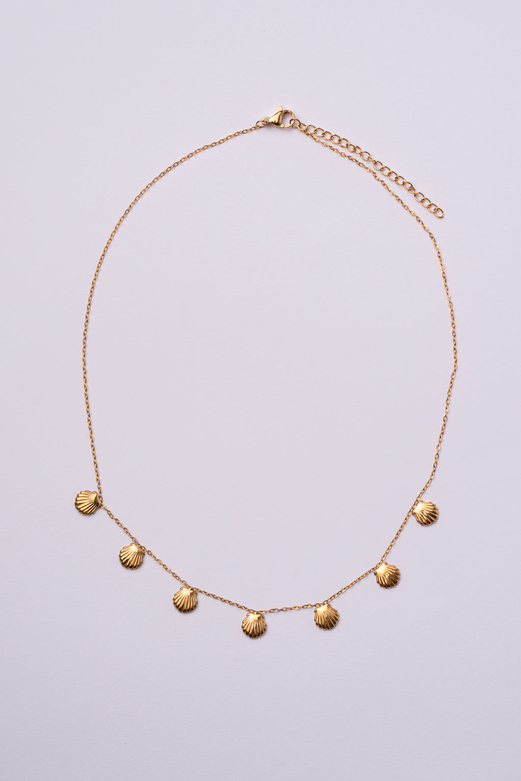 Collar de conchas acero oro 18k mujer