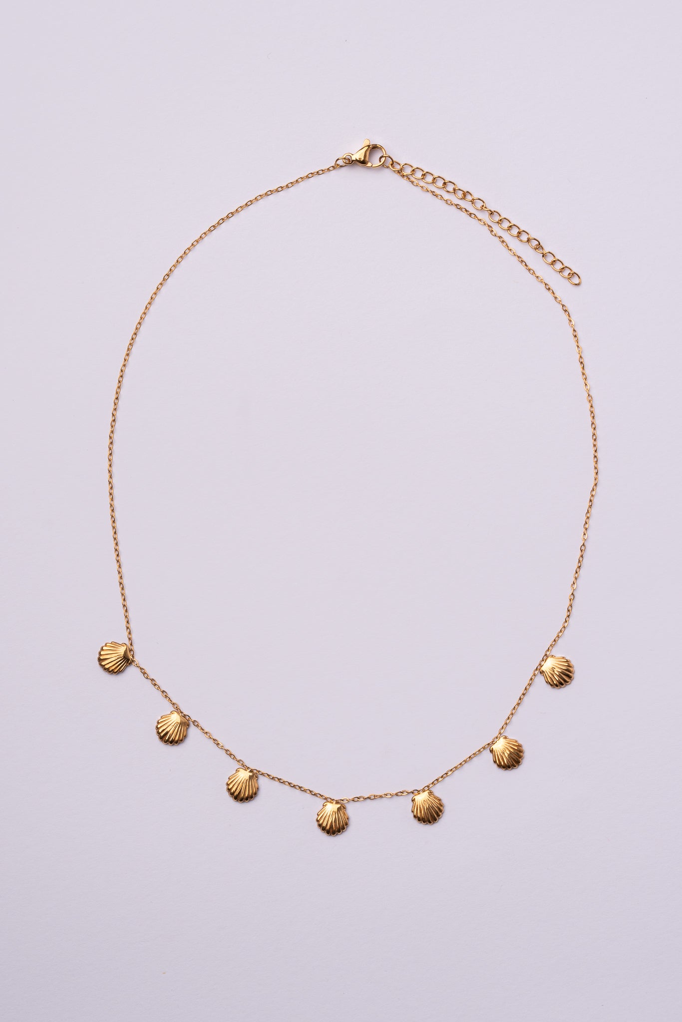 Collar de conchas acero oro 18k mujer