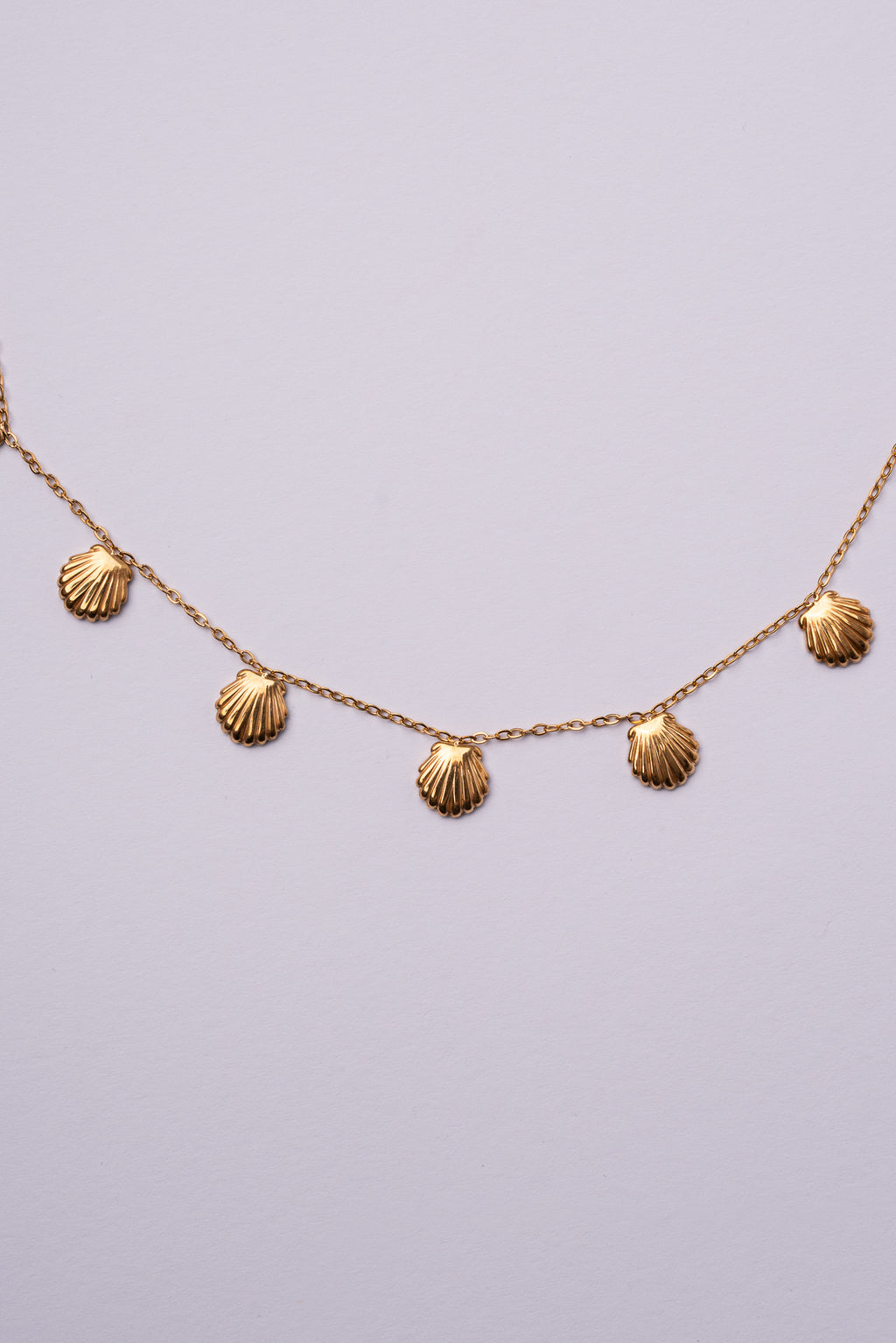 Collar de conchas acero oro 18k mujer
