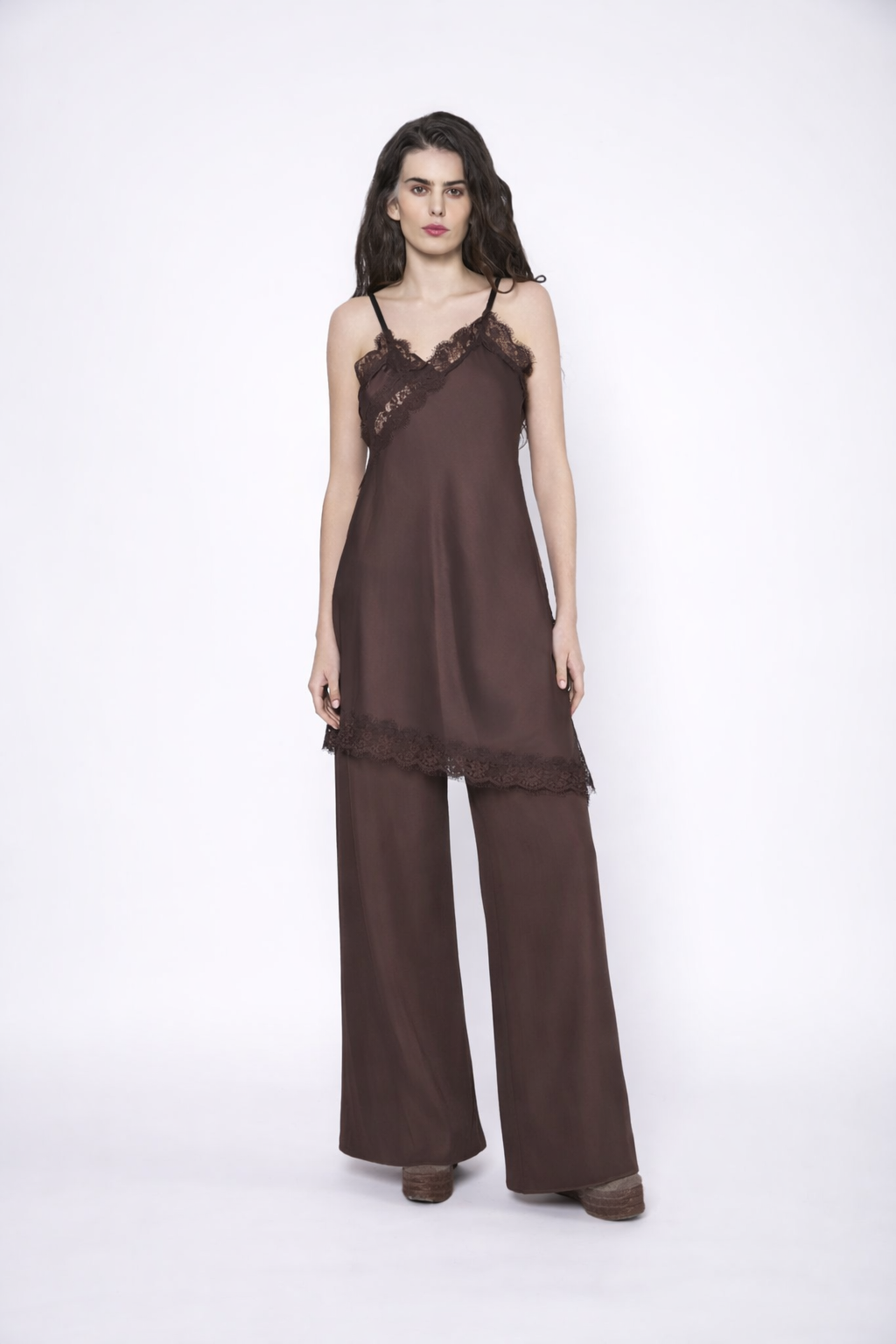 Pantalón satinado mujer en